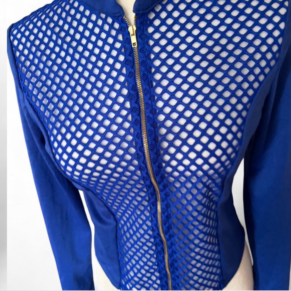 Blue Mesh Zip-Up Jacket - Picture 2 of 7
